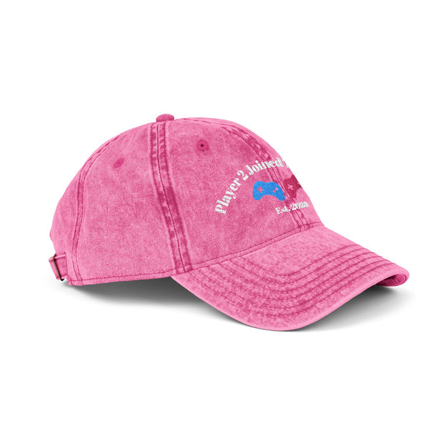 'Player 2 Joined The Party' 'Est. 2026' Vintage Embroidered Cap