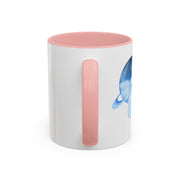 Blue Saturn Wrapped In A Blue Bow Accent Coffee Mug