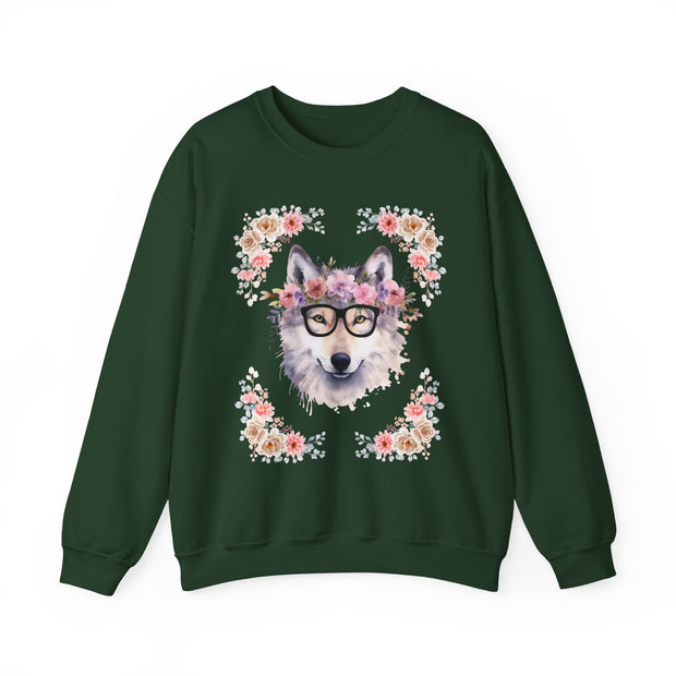 Geeky Goddess Wolf Unisex Crewneck Sweatshirt
