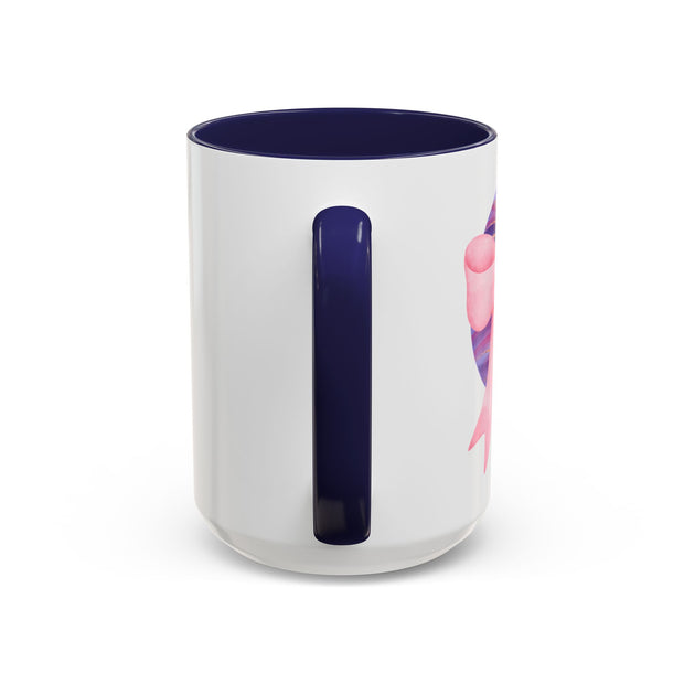 Pink/Purple Planet Wrapped In A Bow Accent Coffee Mug