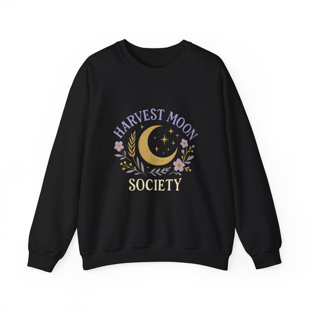 Harvest Moon Society Crewneck Sweatshirt, Cozy Autumn Sweatshirt, Unisex Fall Apparel, Moon Phase Gift, Seasonal Fashion