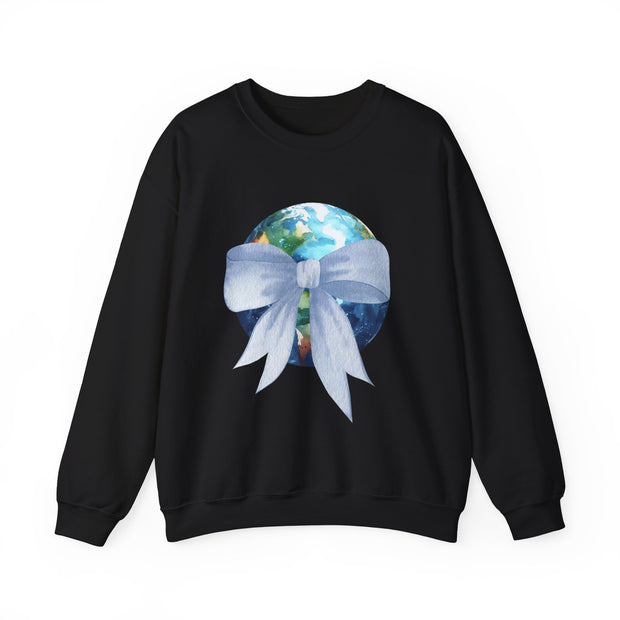 Earth Wrapped In A Bow Unisex Crewneck Sweatshirt