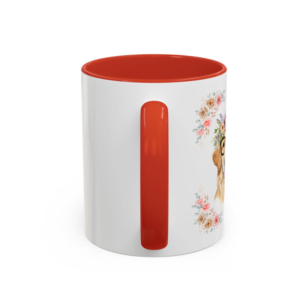 Geeky Goddess Golden Retriever Accent Coffee Mug