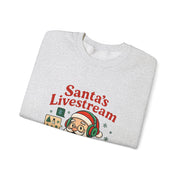 Cozy Christmas Crewneck Sweatshirt - Santa's Livestream Fun, Unisex Holiday Pullover, Gift for Gamers, Xmas Comfort Wear, Festive Sweatshirt