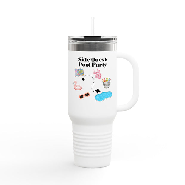 'Side Quest: Pool Party' Insulated Travel Mug, 40oz