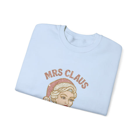 Mrs Claus Glam Squad Sweatshirt | Retro Mrs. Claus Illustration, Christmas Holiday Crewneck