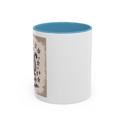 Cat and Book Lover's Accent Coffee Mug