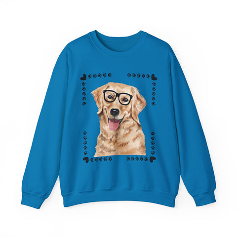 Geeky Good Golden Retriever Unisex Crewneck Sweatshirt