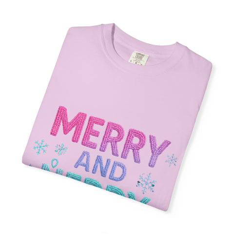Merry and Nerdy T-Shirt, Unisex Gamer Tee, Holiday Gaming Shirt, Fun Christmas Apparel, Gift for Nerds, Cozy Casual Style