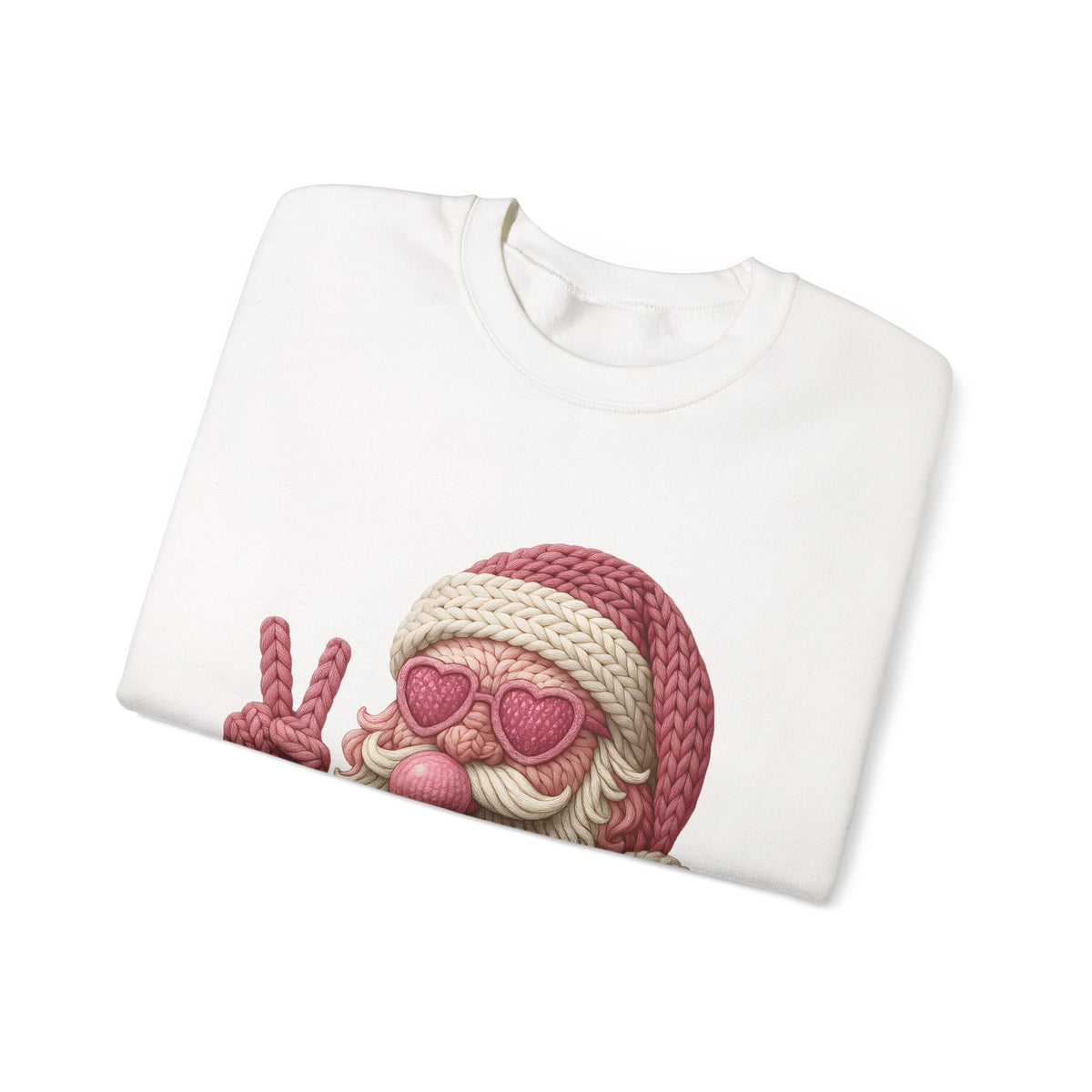 Pink Sunglasses Peace Sign Santa Sweatshirt | Retro Holiday Cozy