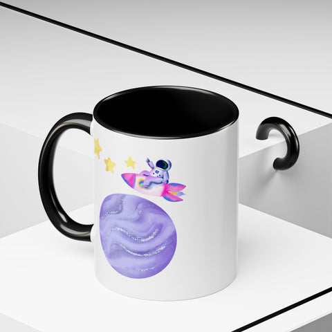 Astronaut Taking Off In Space Accent Coffee Mug