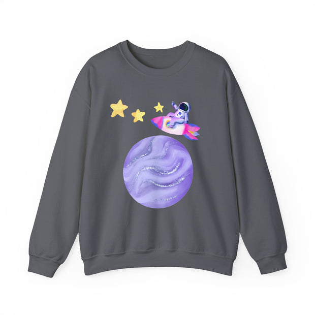 Astronaut Taking Off In Space Unisex Crewneck Sweatshirt