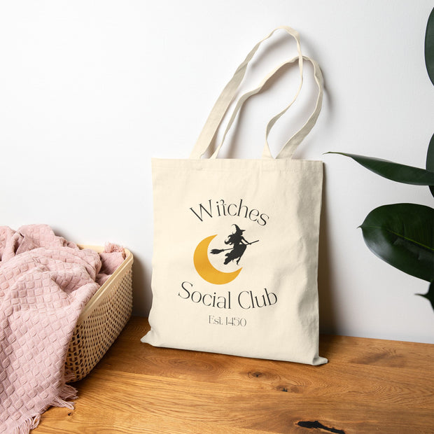 'Witches Social Club' Cotton Canvas Tote Bag