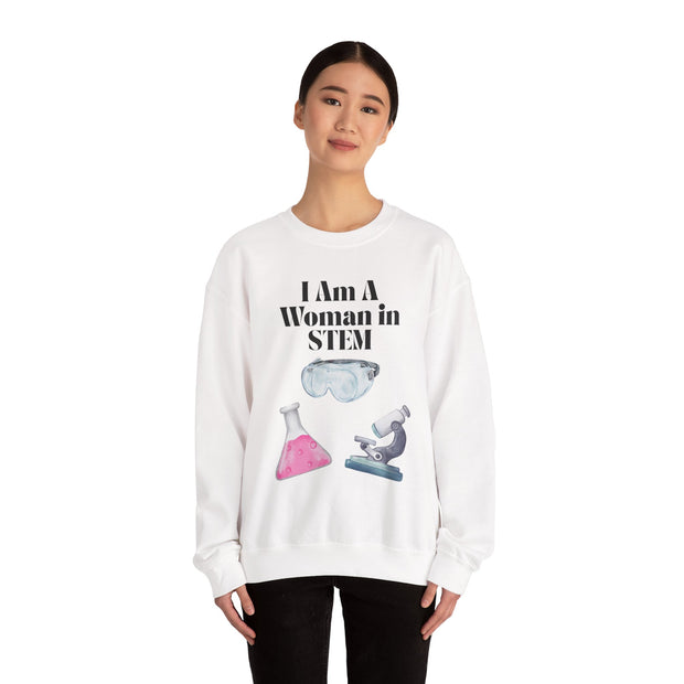 'I Am A Woman In STEM' Scientist Unisex Crewneck Sweatshirt