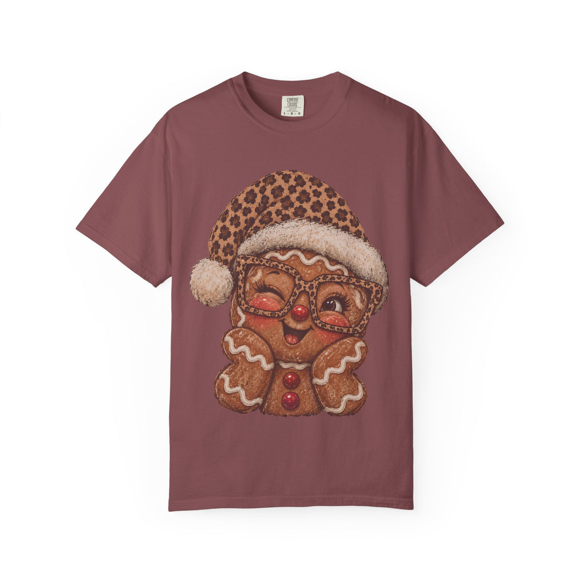 Gingerbread Christmas Shirt, Leopard Gingerbread Tee, Cute Christmas T-Shirt, Retro Holiday Shirt, Gingerbread Lover Gift for Her