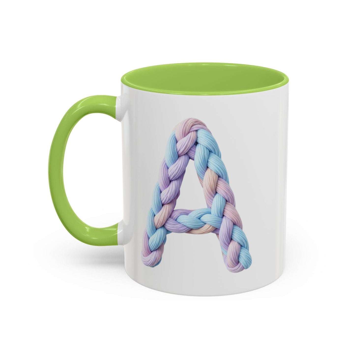 Minimalist Embroidery Typography Accent Coffee Mug | Pastel Thread Design