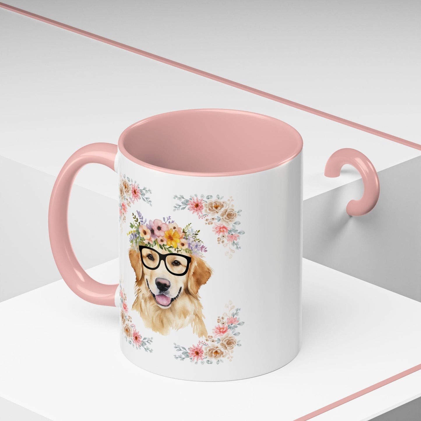 Geeky Goddess Golden Retriever Accent Coffee Mug