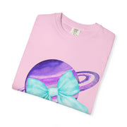 Purple Saturn Wrapped In Bow Unisex T-Shirt