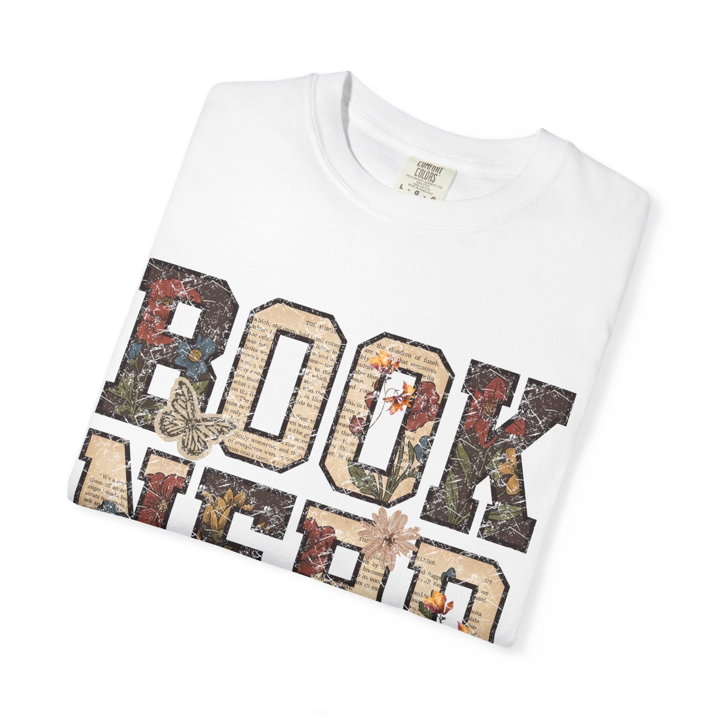Book Nerd T-Shirt | Vintage Collage Lettering, Reading Lover Tee