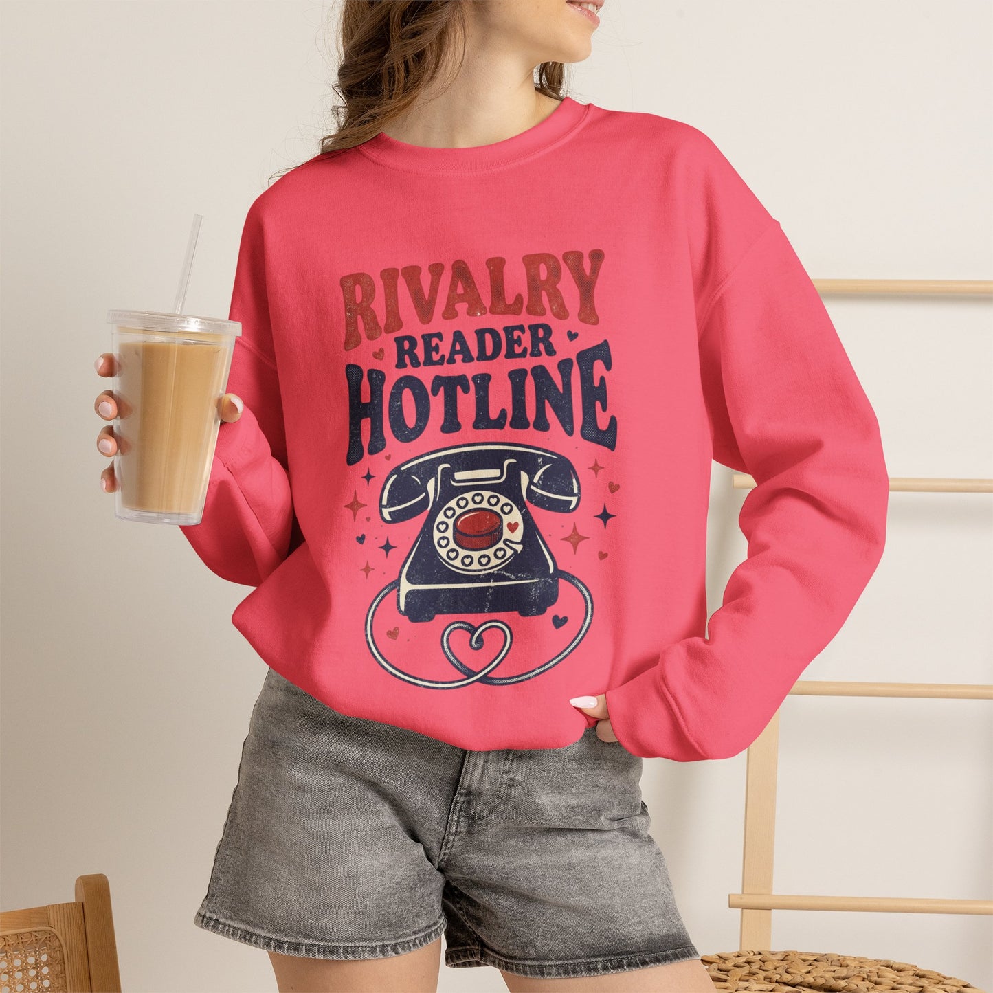 Rivalry Reader Hotline Sweatshirt, Hockey Romance Booktok Crewneck, Sports Romance Reader Pullover