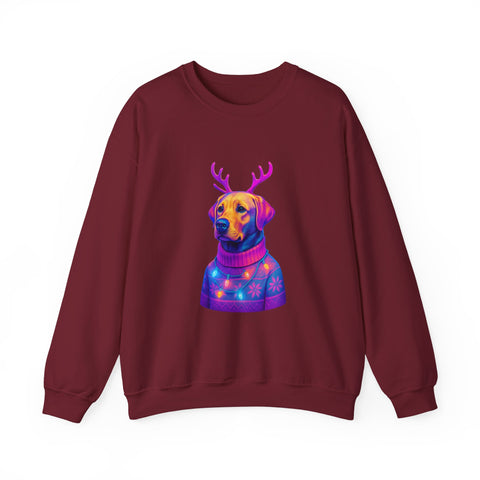 Neon Labrador Reindeer Sweater Sweatshirt | Colorful Dog Christmas Crewneck