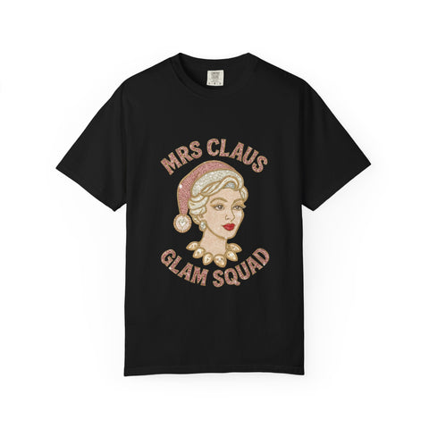 Mrs Claus Glam Squad T-Shirt | Retro Pinup Santa Lady Holiday Tee