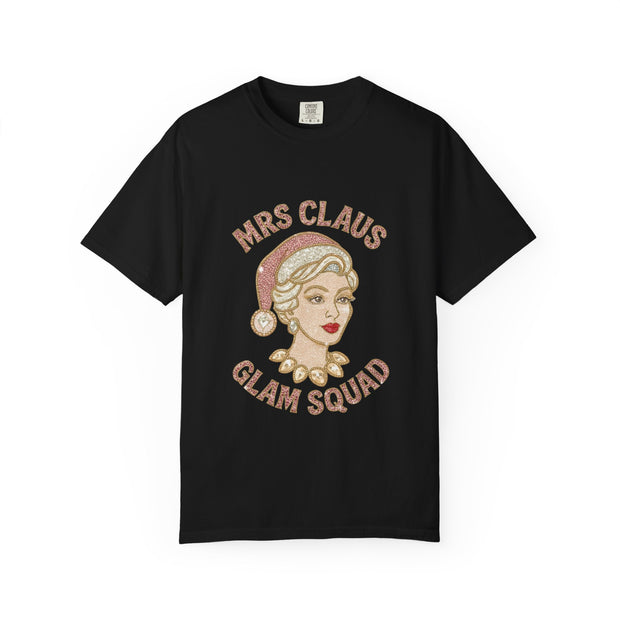 Mrs Claus Glam Squad T-Shirt | Retro Pinup Santa Lady Holiday Tee