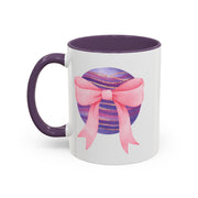 Pink/Purple Planet Wrapped In A Bow Accent Coffee Mug
