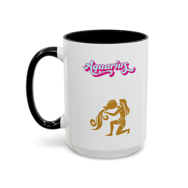'Aquarius' Zodiac Accent Coffee Mug