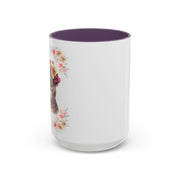 Geeky Goddess Dark Gray Cat Accent Coffee Mug