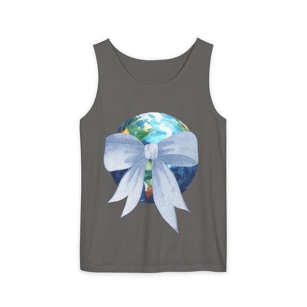 Earth Wrapped In Bow Unisex Tank Top