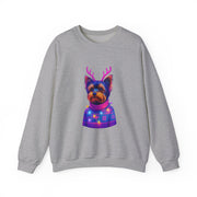Festive Dog Sweatshirt, Cozy Unisex Crewneck, Pet Lover Gift, Holiday Apparel, Cute Dog Design