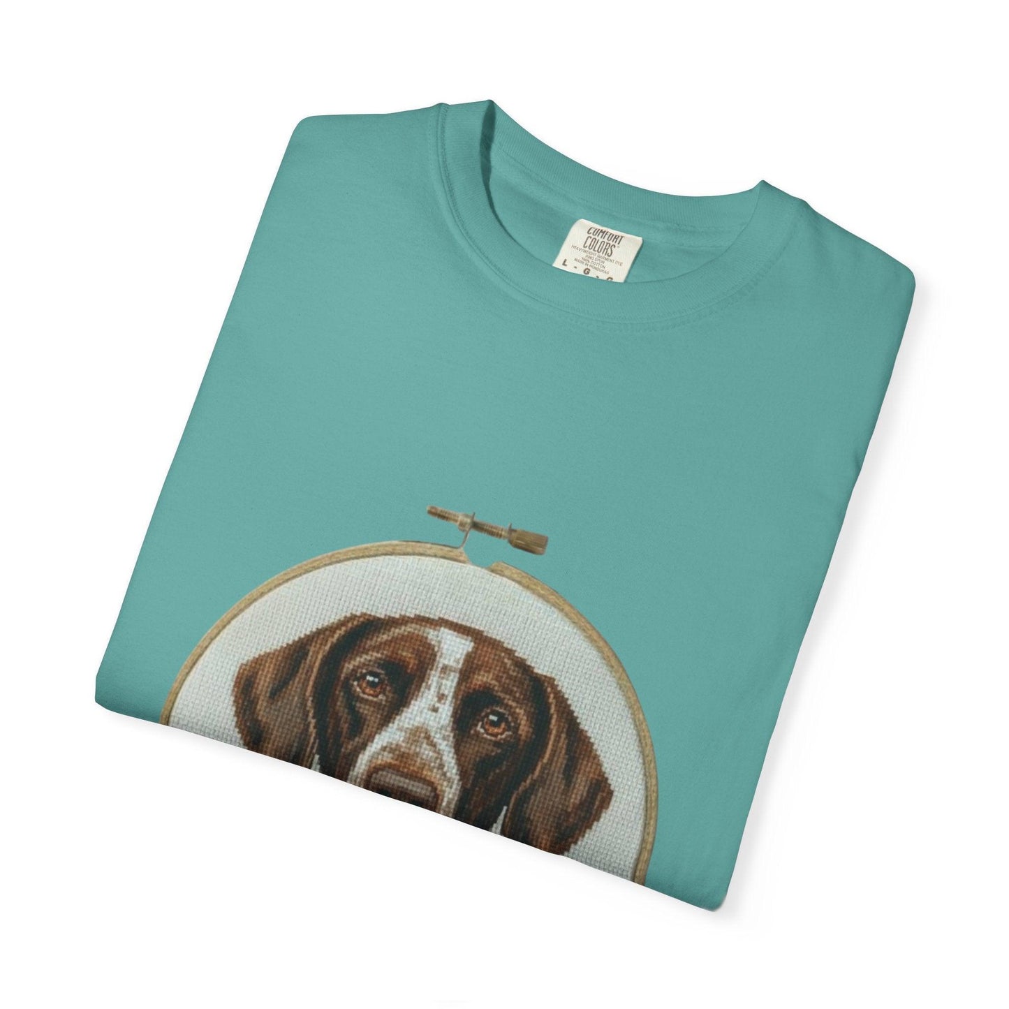 German Shorthaired Pointer Portrait T-Shirt | Embroidery Hoop Dog Art