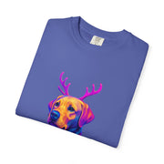 Labrador Retriever with Reindeer Antlers T-Shirt | Neon Holiday Sweater Dog