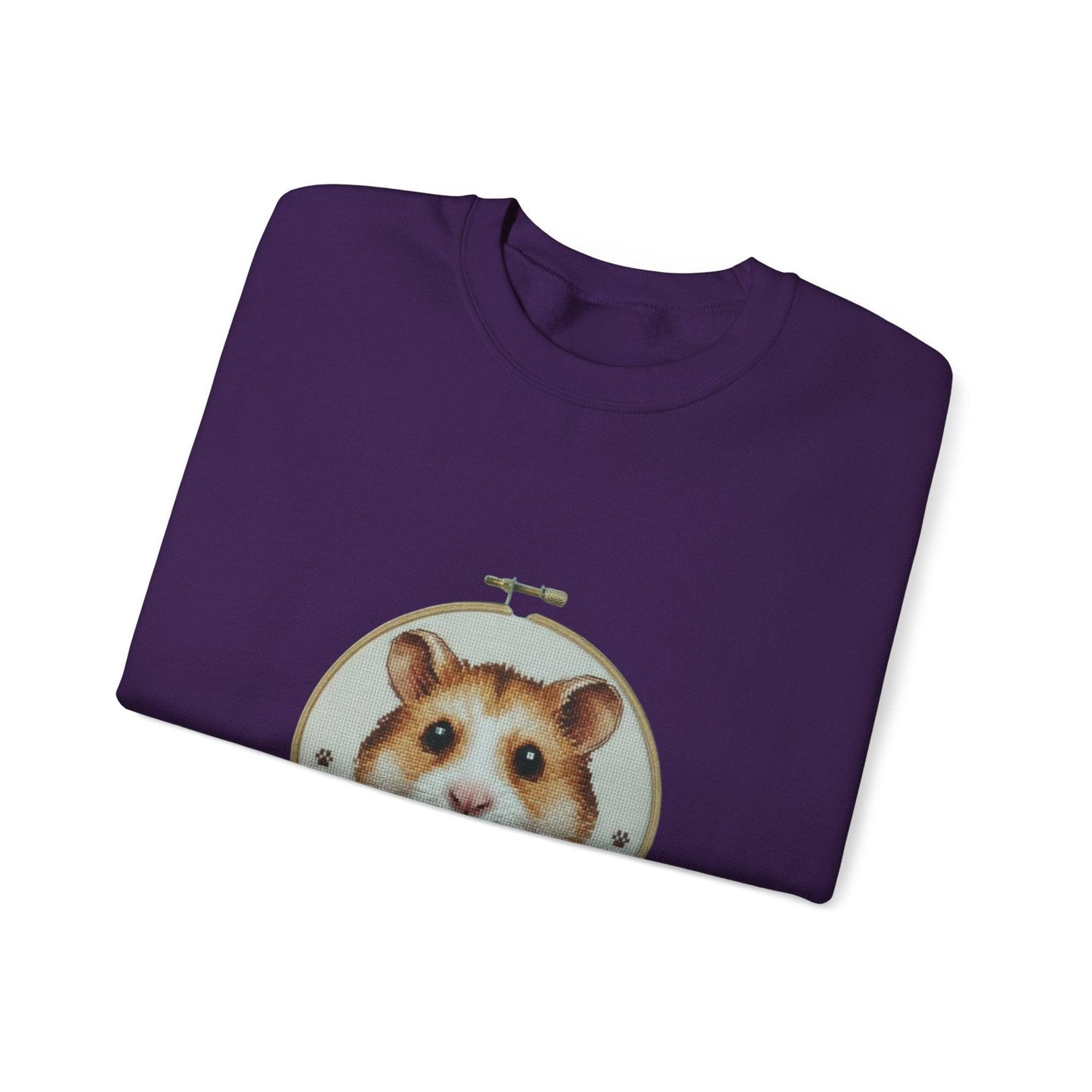 Hamster Portrait Sweatshirt | Embroidery Hoop Floral Frame