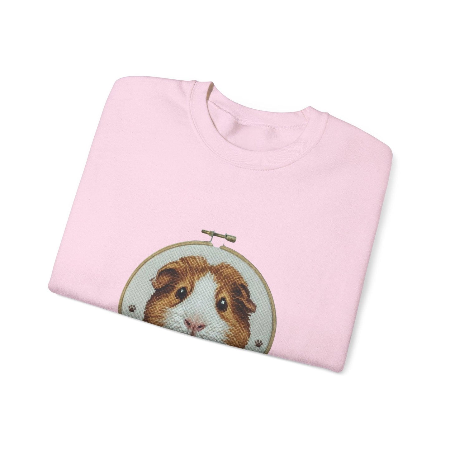 Guinea Pig Portrait Crewneck Sweatshirt | Embroidery Hoop Style