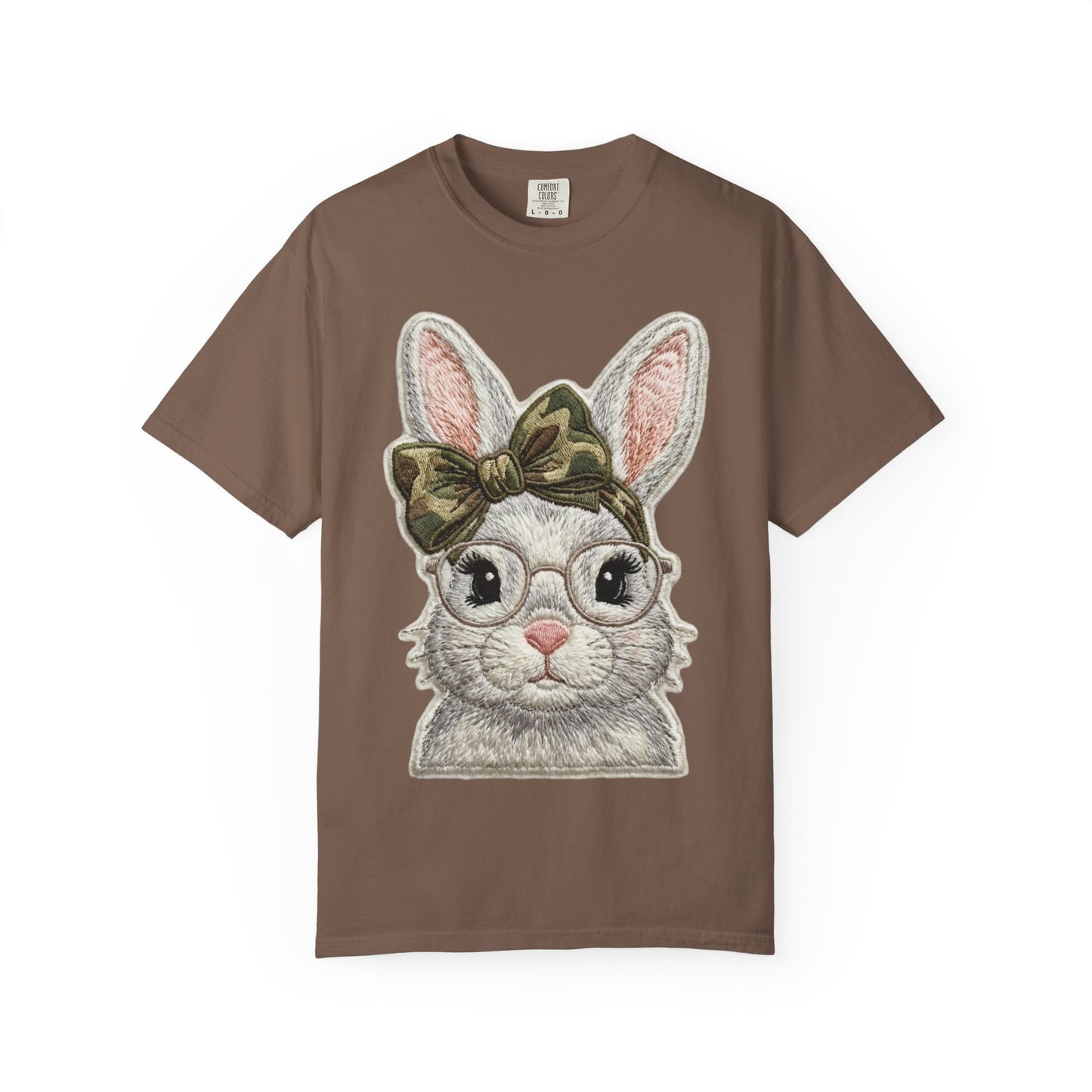 Hipster Bunny Illustration T-Shirt | Bunny with Glasses and Bow