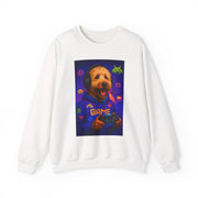 Gaming Golden Doodle Illustration Crewneck Sweatshirt | Retro Arcade Gamer