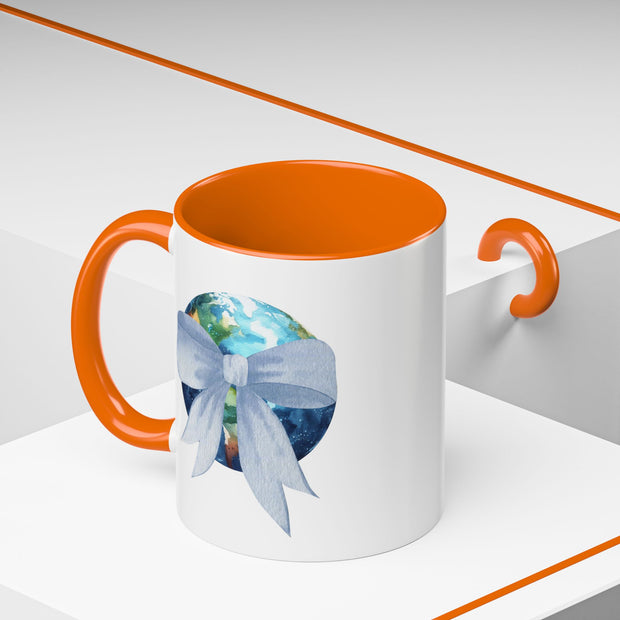 Earth Wrapped In A Bow Accent Coffee Mug