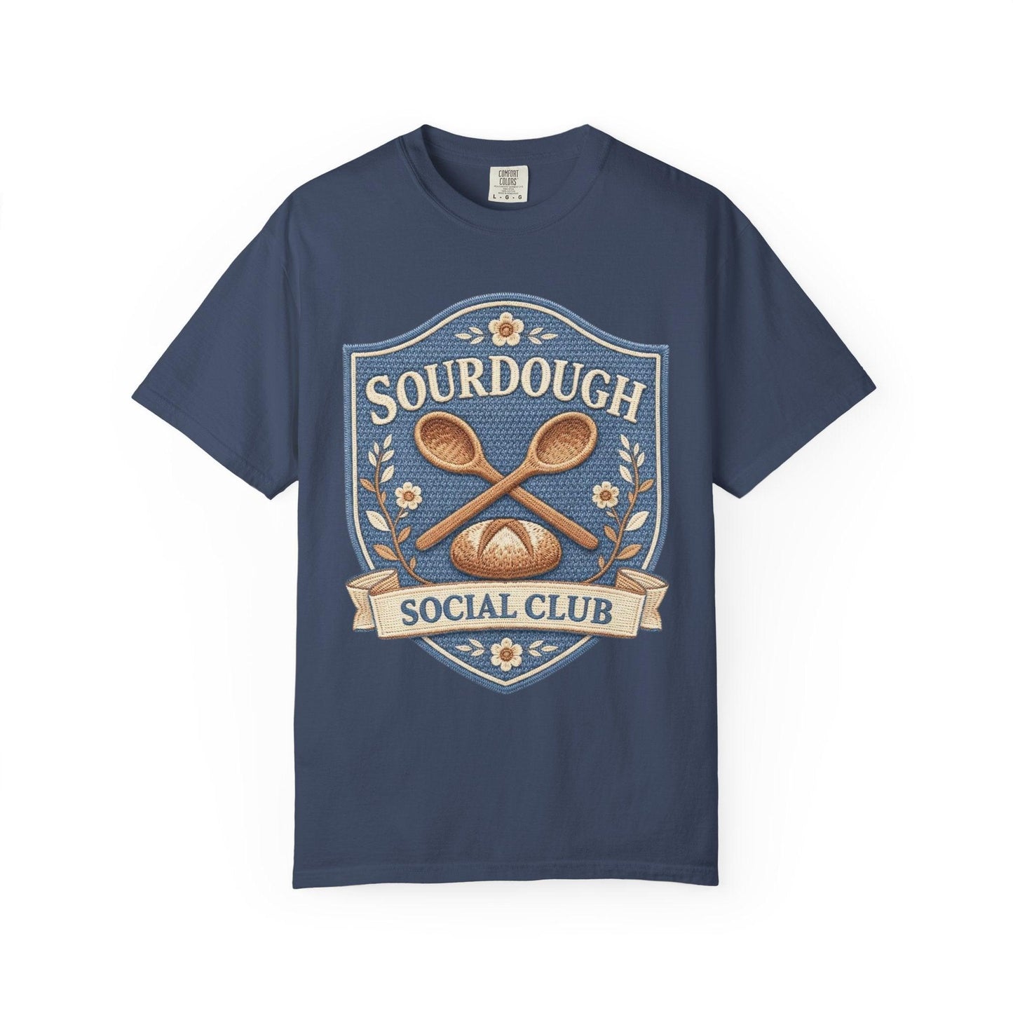 Sourdough Social Club T-shirt | Vintage Baking Badge, Bread Loaf & Spoons