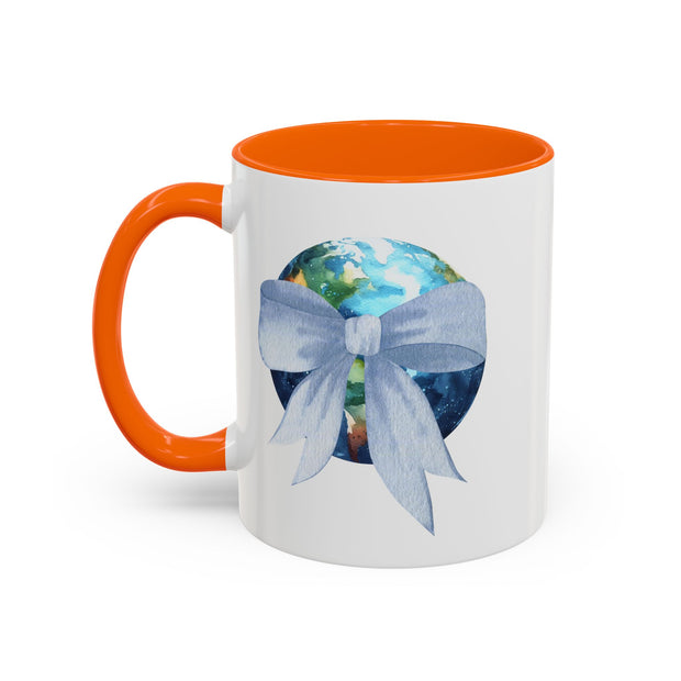 Earth Wrapped In A Bow Accent Coffee Mug