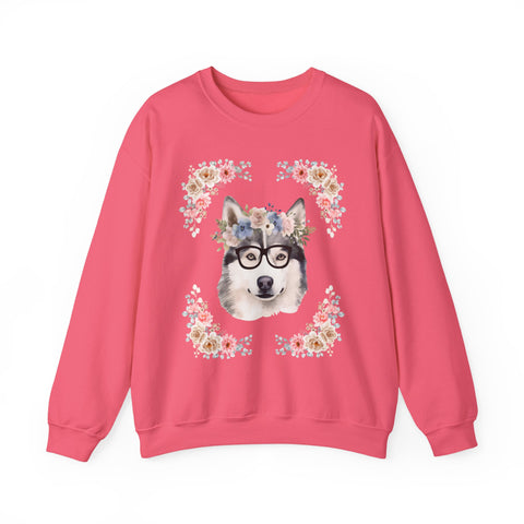 Geeky Goddess Siberian Husky Unisex Crewneck Sweatshirt