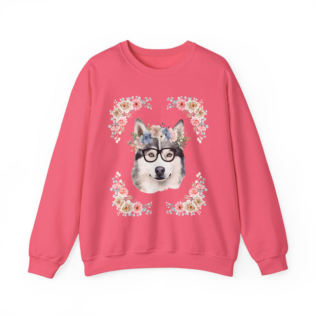 Geeky Goddess Siberian Husky Unisex Crewneck Sweatshirt
