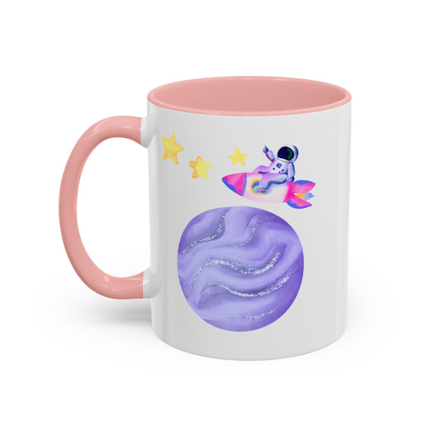 Astronaut Taking Off In Space Accent Coffee Mug