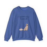'Espawresso Yourself' Golden Retriever Unisex Crewneck Sweatshirt