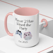 'Player 2 Has Joined The Party' 'Est. 2025' Accent Coffee Mug