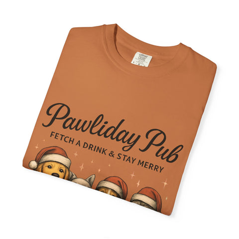 Pawdility Pub Holiday T-Shirt, Dog Lover Gift, Festive Pet Apparel, Cute Animal Tee, Merry Christmas Shirt, Pet-Themed Tee