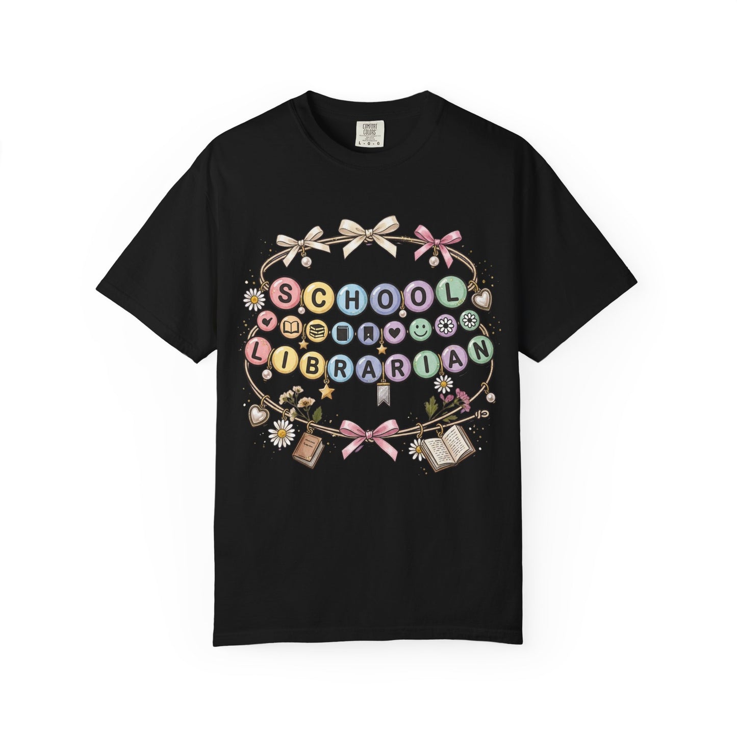 School Librarian Keys Beads T-Shirt, Librarian Graphic Tee, Library Media Specialist Shirt, Book Lover Teacher Gift, Back to School Tee