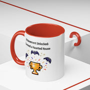 'Achievement Unlocked: Survived A Haunted House' Accent Coffee Mug