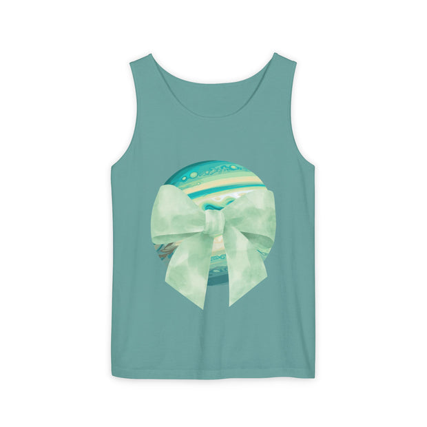 Green Planet Wrapped In Bow Unisex Tank Top